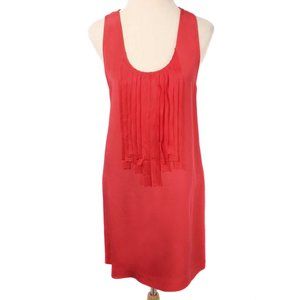 ALI RO Coral Fringe Detail Silk Shift Dress